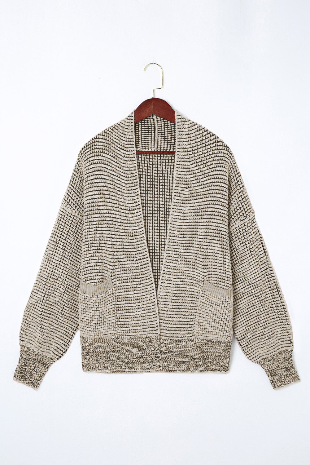 Red Chunky Waffle Knit Oversized Collar Cardigan