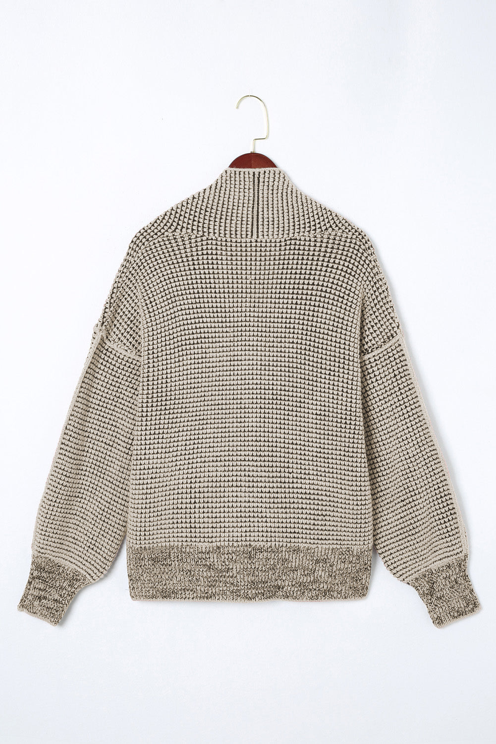 Red Chunky Waffle Knit Oversized Collar Cardigan
