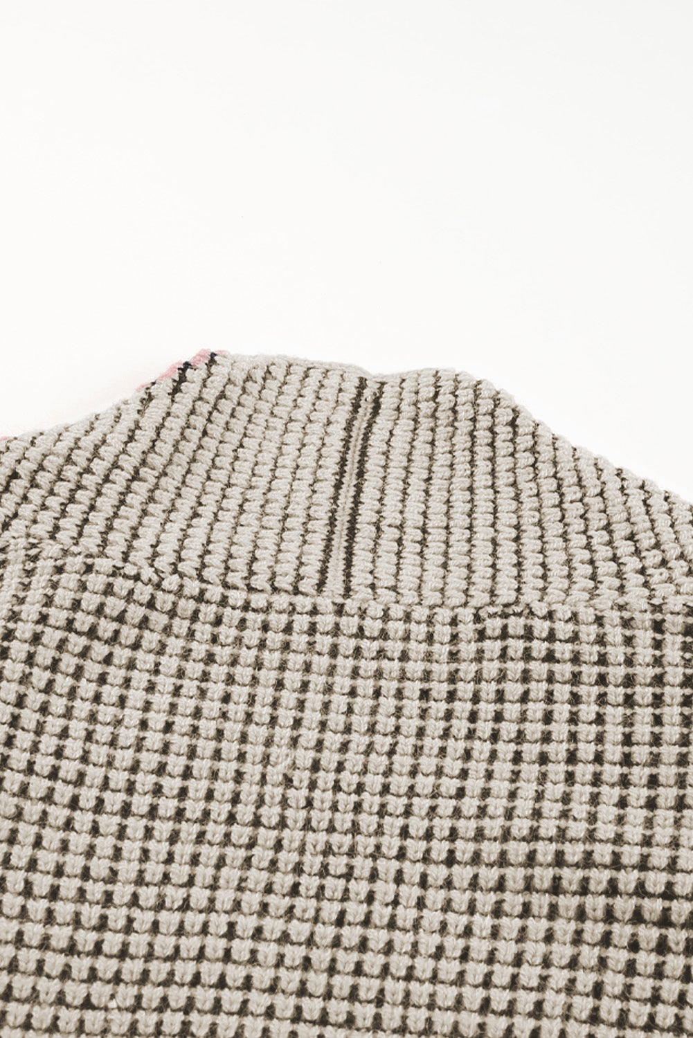 Red Chunky Waffle Knit Oversized Collar Cardigan