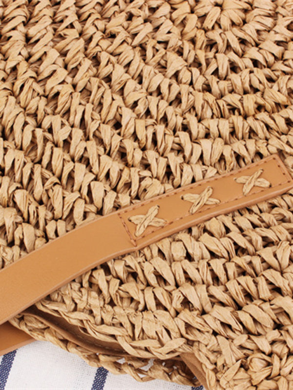 Round Shoulder Straw Woven Bag