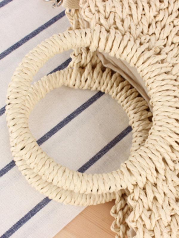 Half Round Straw Woven Bag