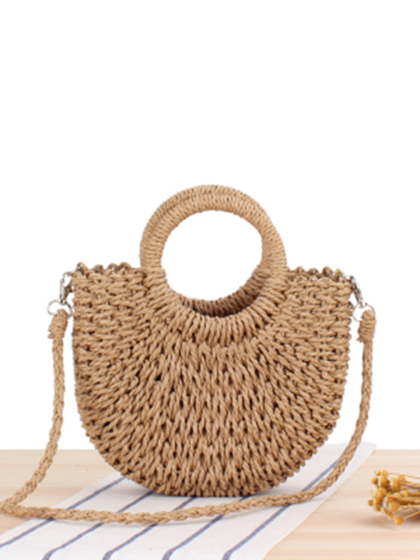 Half Round Straw Woven Bag