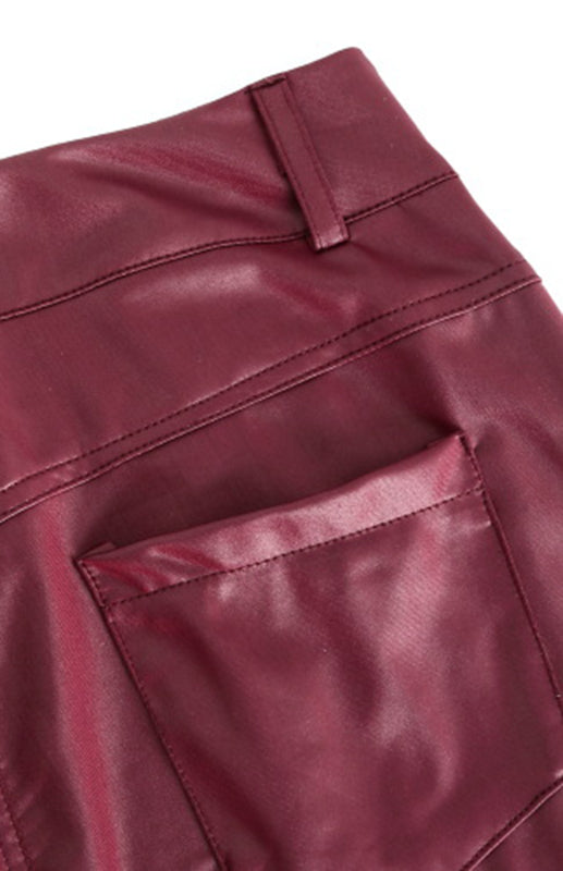 Pu Leather Skinny Trousers