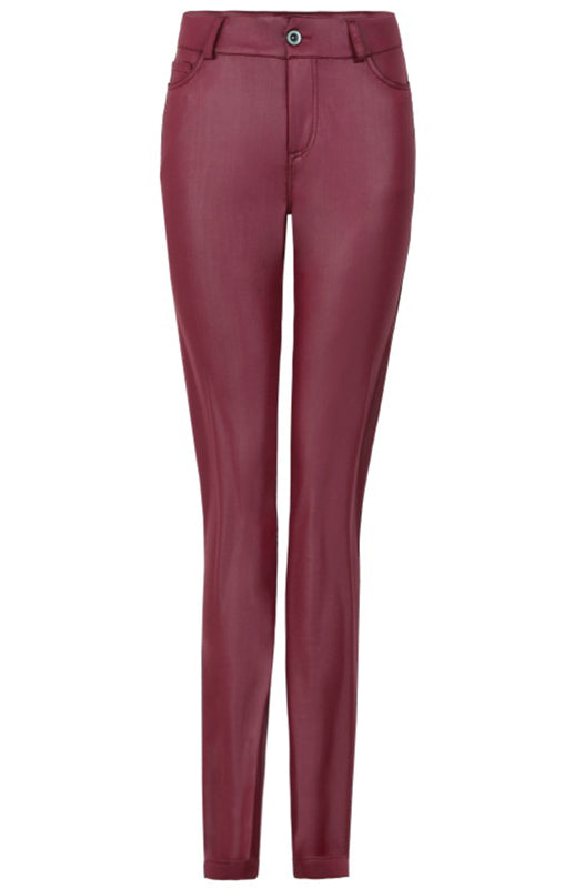Pu Leather Skinny Trousers