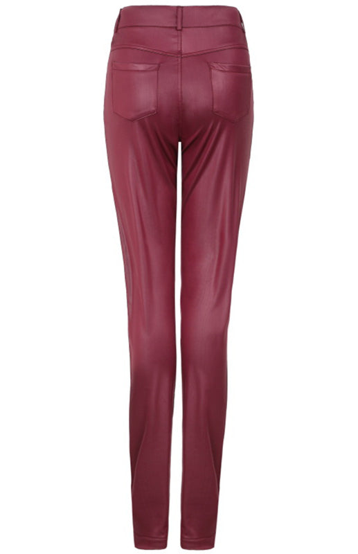 Pu Leather Skinny Trousers