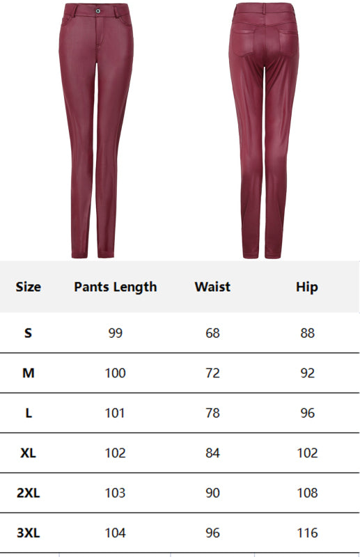 Pu Leather Skinny Trousers