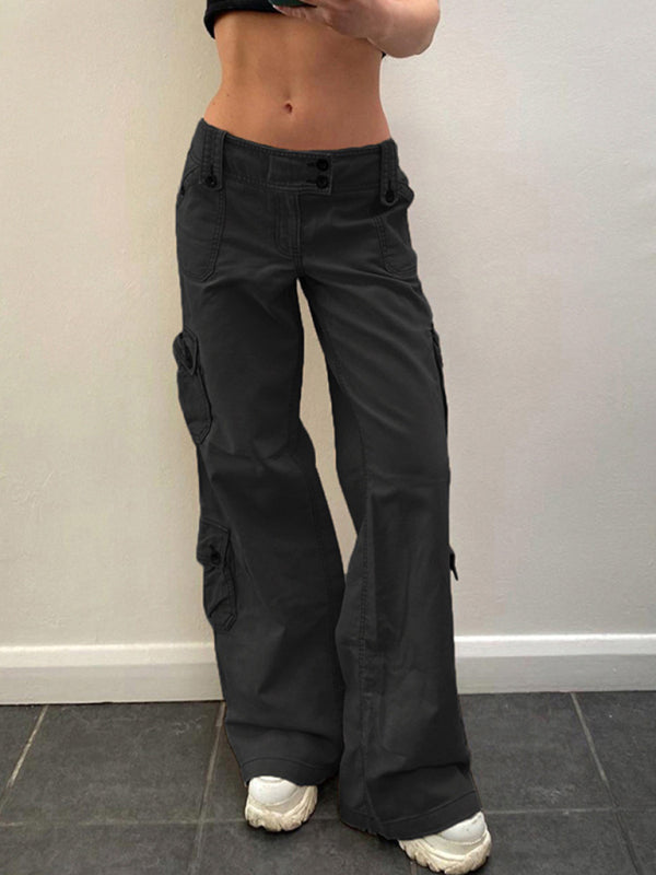 Women's Solid Color Curve Oversize Cargo Trousers