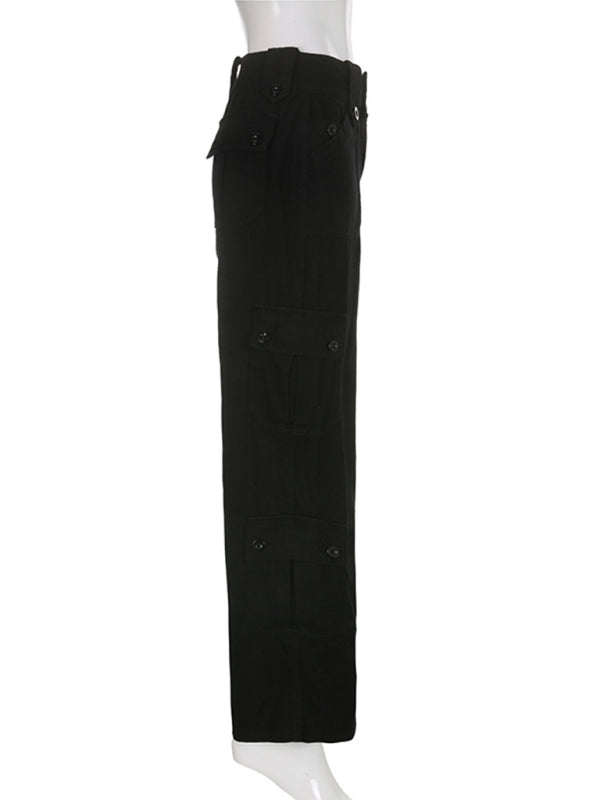 Women's Solid Color Curve Oversize Cargo Trousers