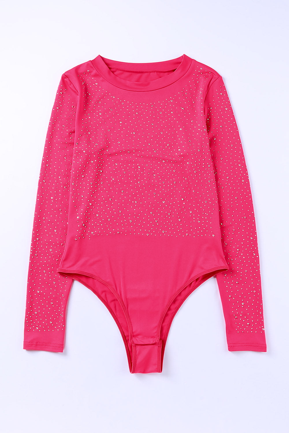 Rhinestone O-neck Long Sleeve Bodysuit