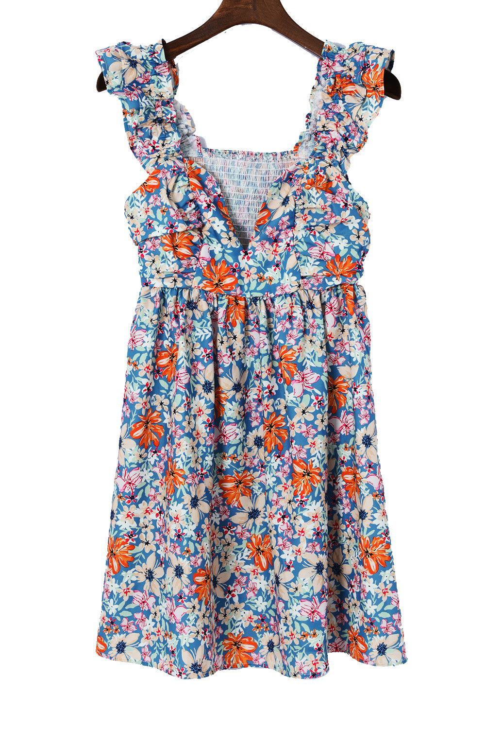 Multicolor Floral Ruffle Straps Sweetheart Peplum Tank, Dress or Shorts