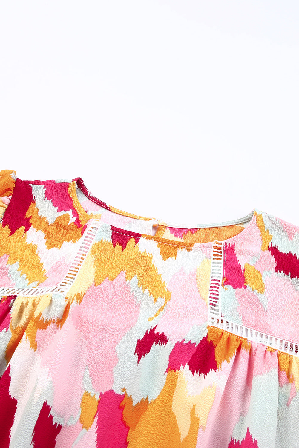 Multicolor Abstract Printed Long Sleeve Blouse