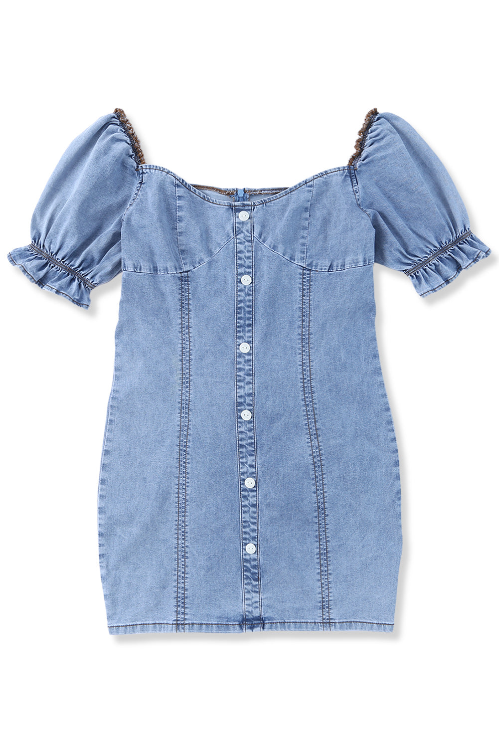 Buttoned Denim Bodycon Mini Dress