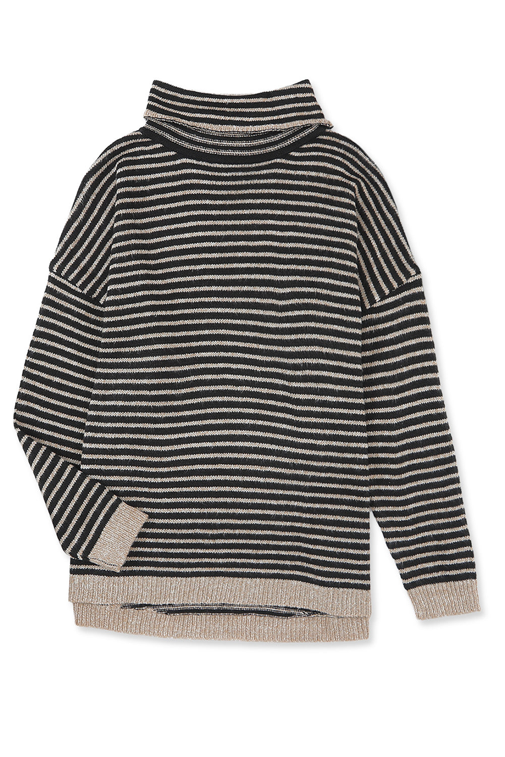 Striped Turtleneck Loose Sweater