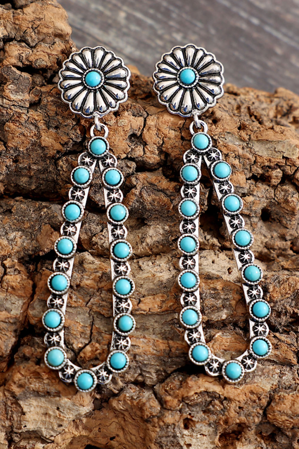 Flower Turquoise Western Fashion Earrings