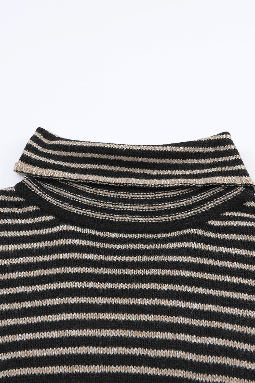 Striped Turtleneck Loose Sweater