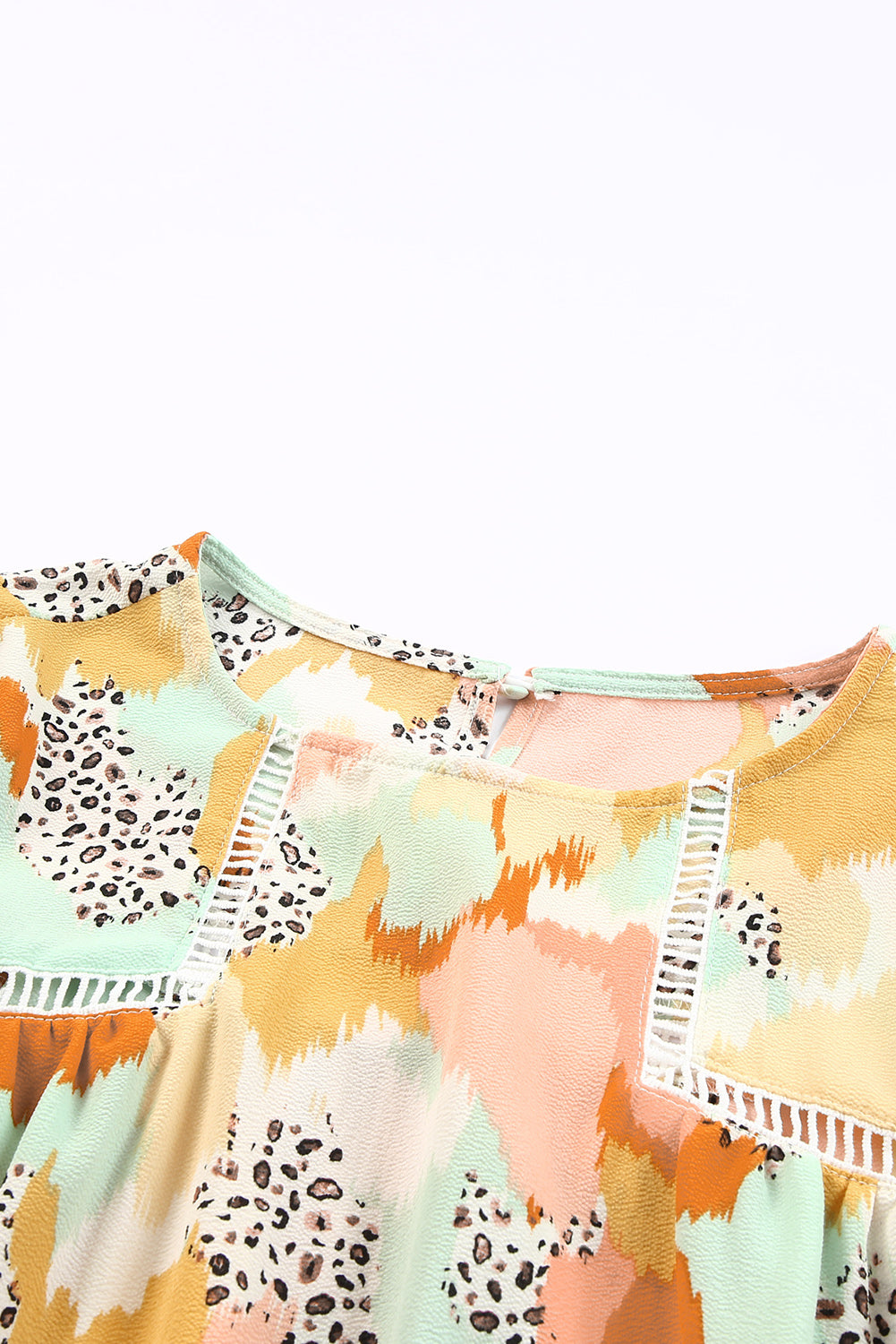 Multicolor Abstract Printed Long Sleeve Blouse