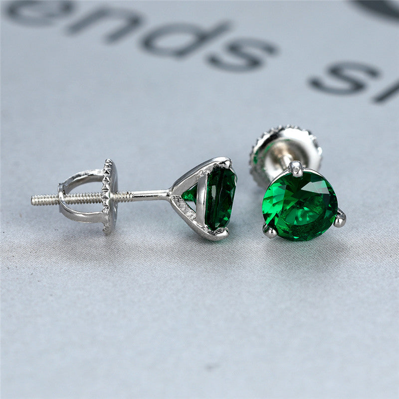 Green Diamond Earrings