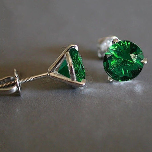 Green Diamond Earrings