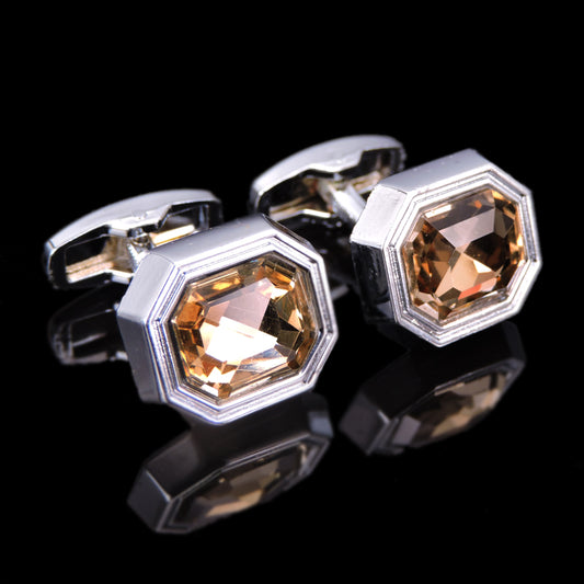 Orange Crystal Cufflinks