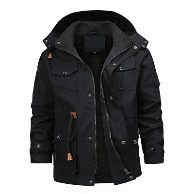 Men's Cotton & Velvet Hooded Jacket