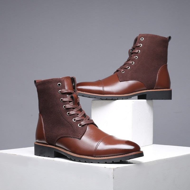 Men's Leather & Canvas Martin Boots