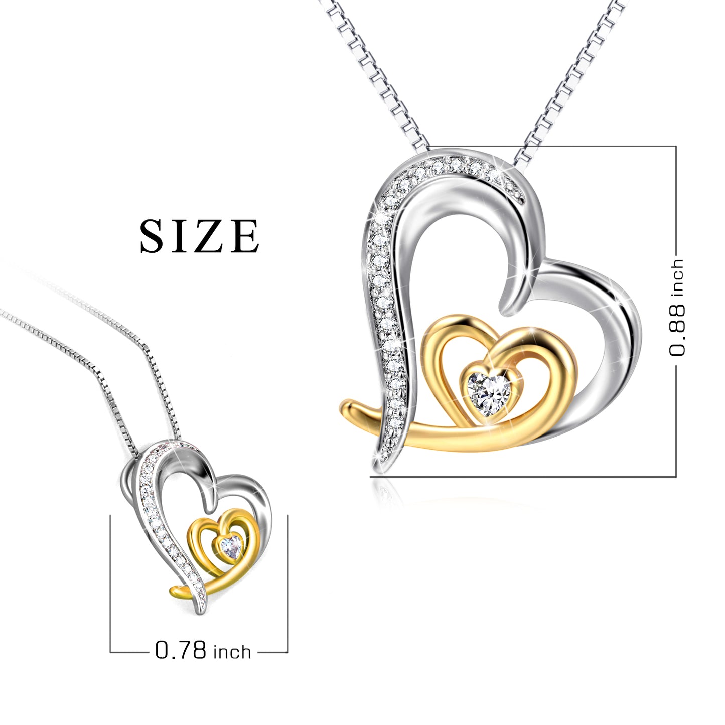 Two-tone Hearts Chain