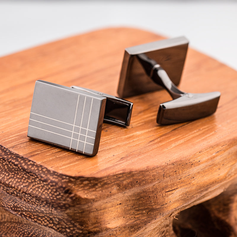 Square Striped Cufflinks