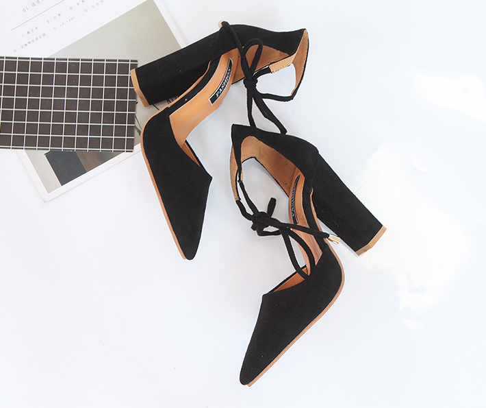 Simply Pointed Toe Wide High Heel Pumps