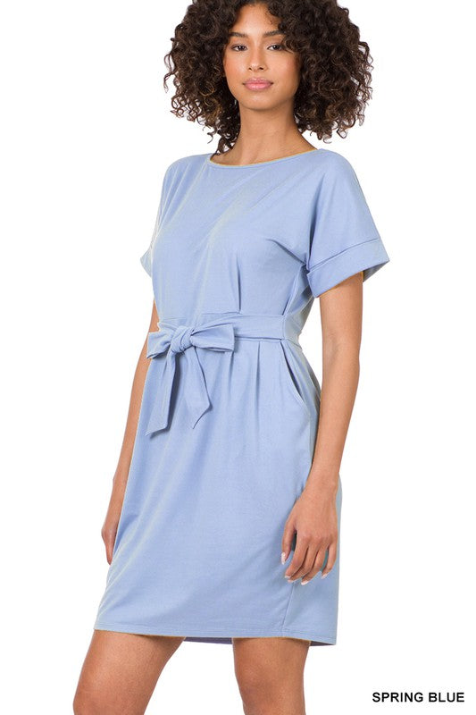 Tie-Belt Casual Dress