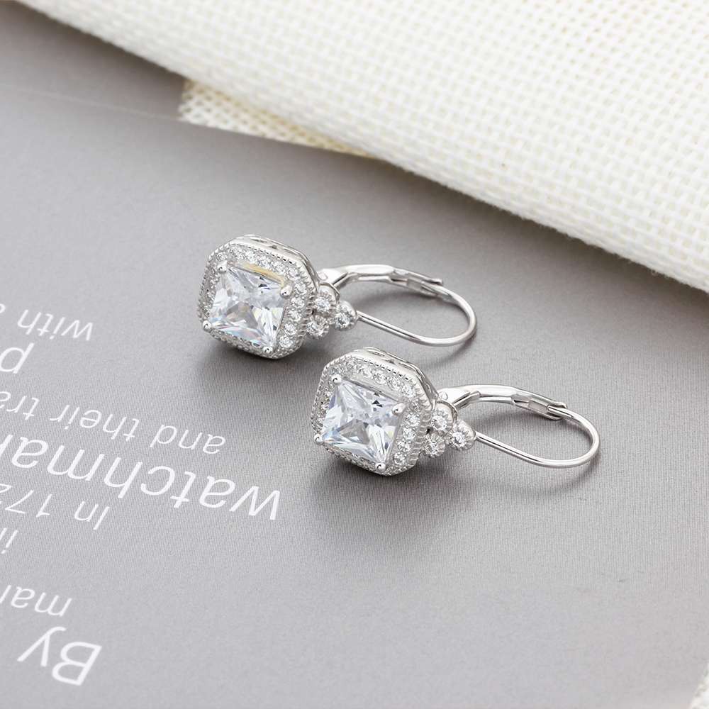 Halo Cushion Cut Earrings