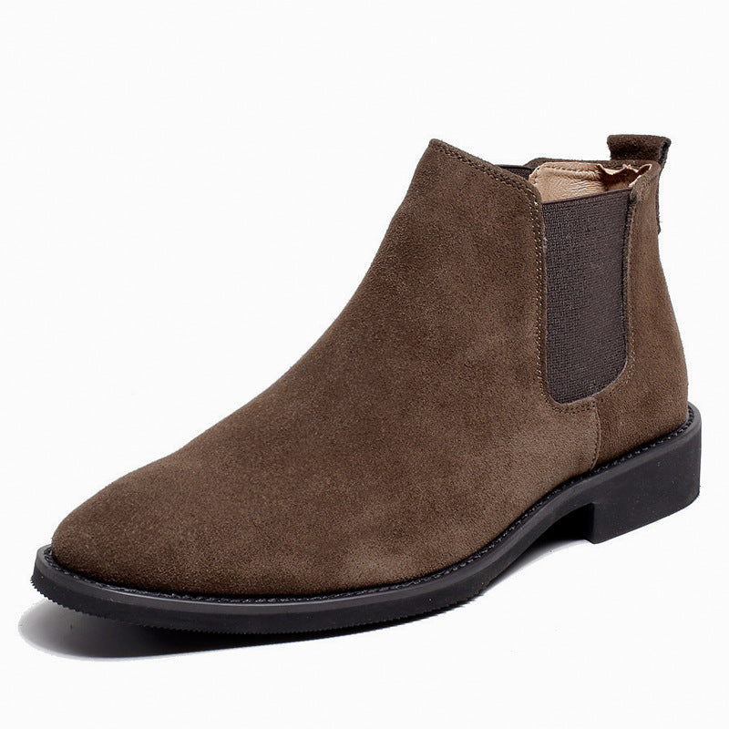 Men's Pointed Toe Suede Frosted Boots