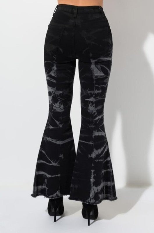 Cropped Tie Dye Flare Jean