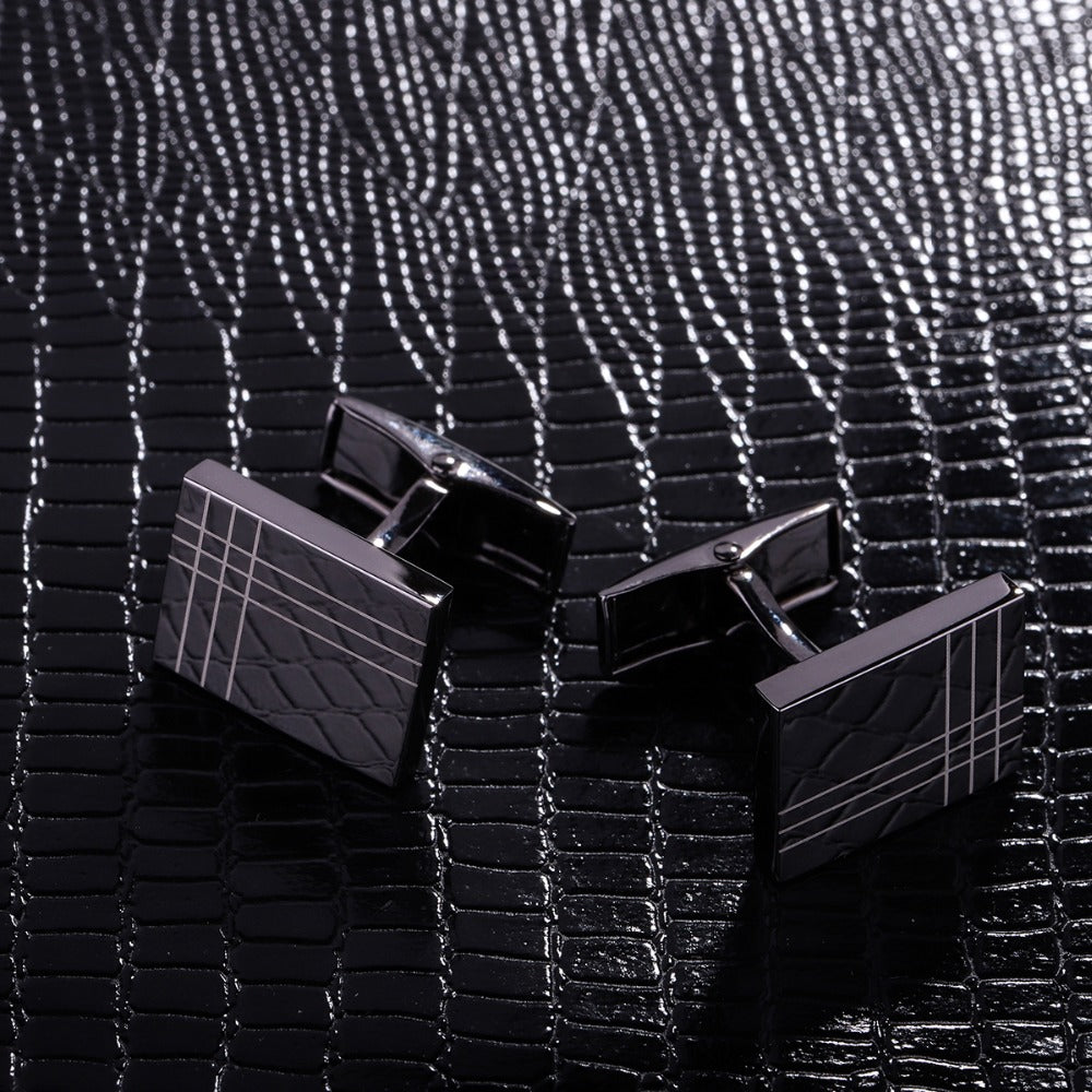 Square Striped Cufflinks