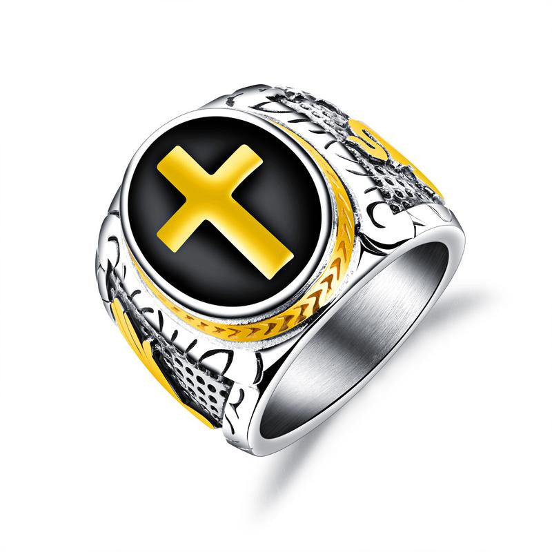 Titanium Cross Ring for Men