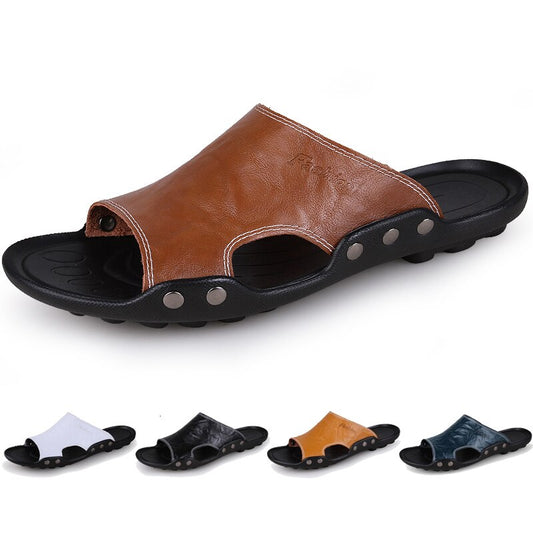 Men's Summer Leather Slip-ons Sandles