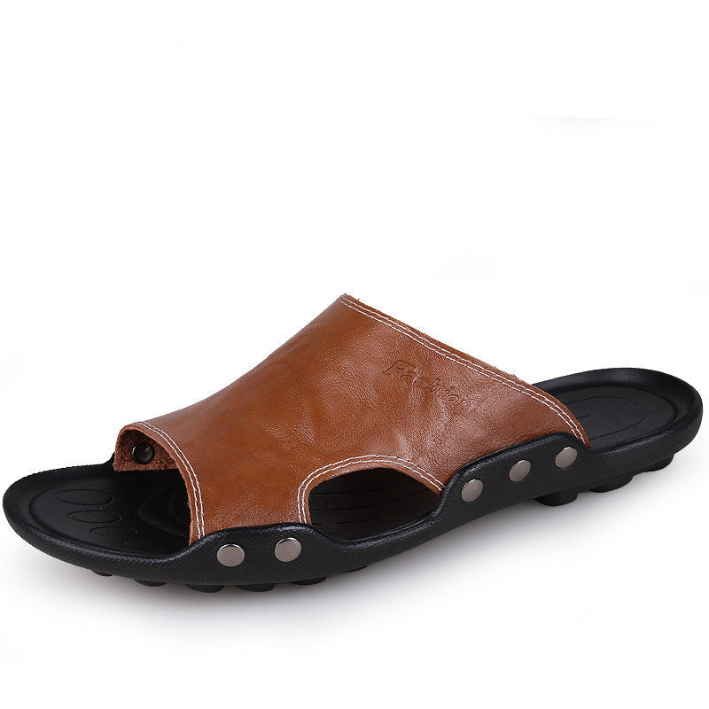 Men's Summer Leather Slip-ons Sandles