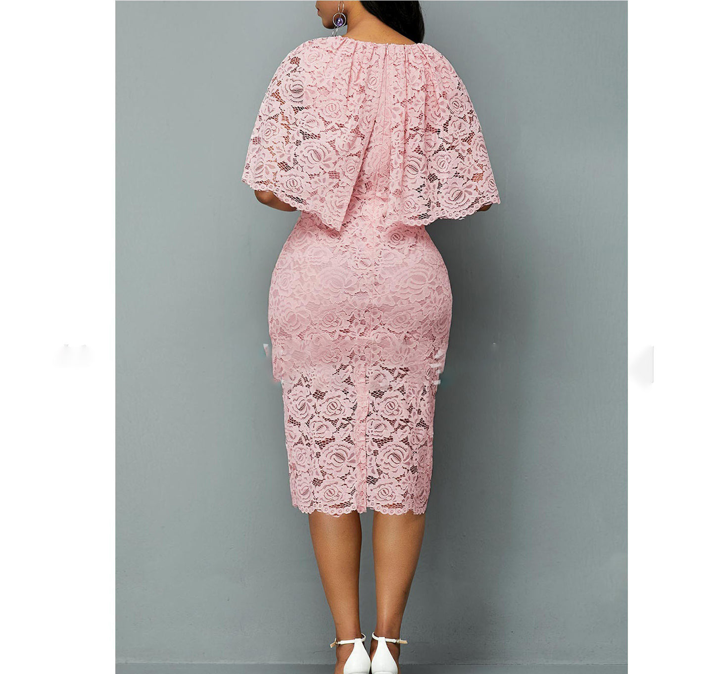 Pink Floral Lace Dress