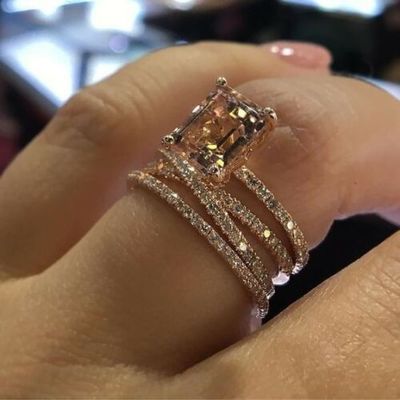 Cubic Zirconia Rose Gold Ring