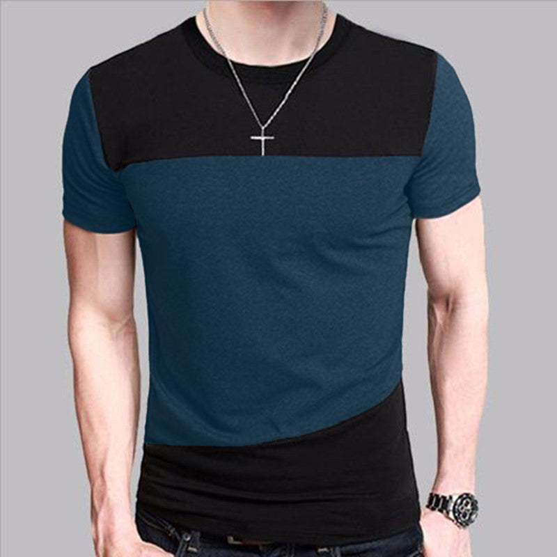 Men's Round Neck Color Block Shirts