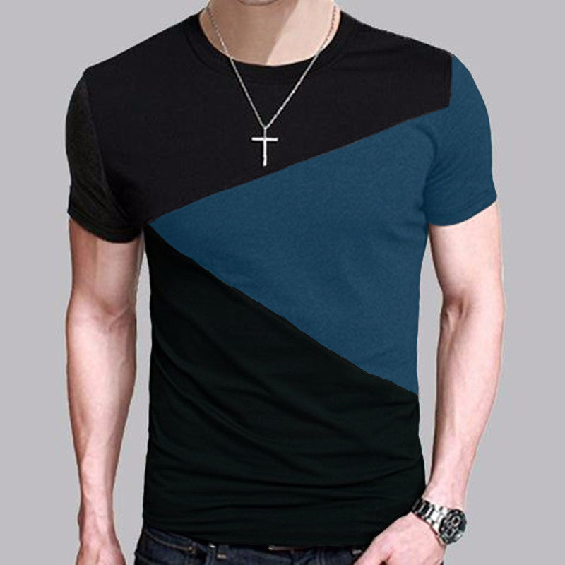 Men's Round Neck Color Block Shirts