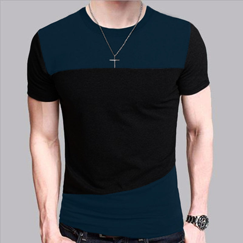 Men's Round Neck Color Block Shirts