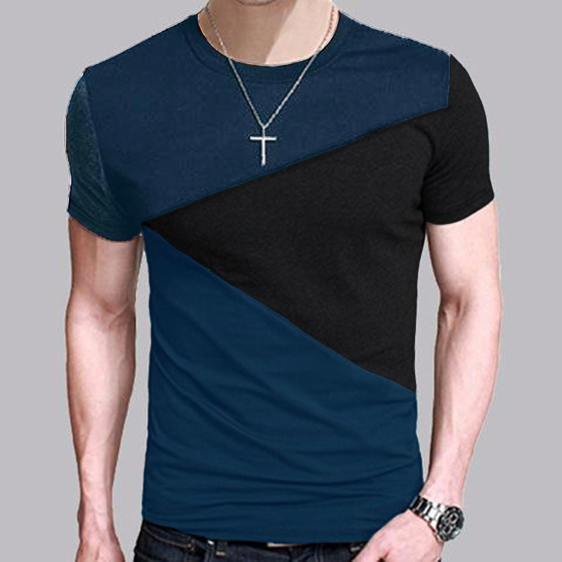 Men's Round Neck Color Block Shirts