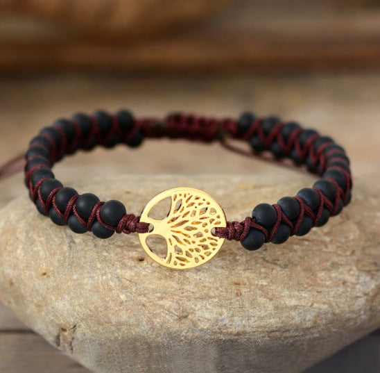 Natural Agate Beads, Hand-Woven Friendship Lover Bracelet