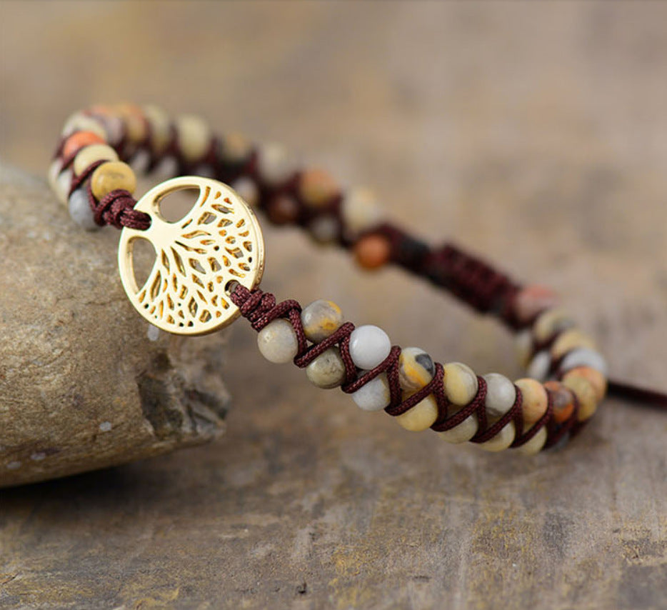 Natural Agate Beads, Hand-Woven Friendship Lover Bracelet