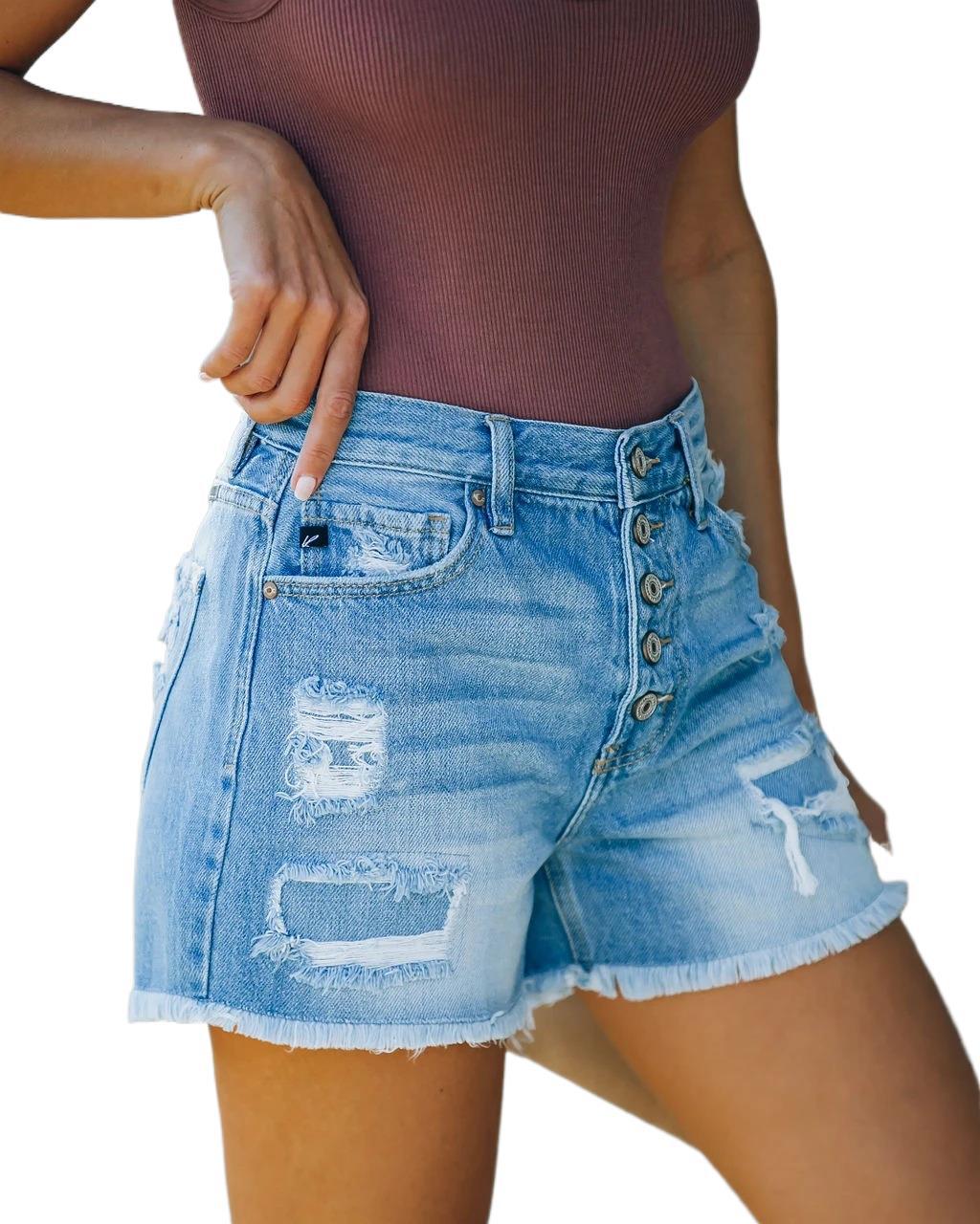 5 Button Fly Denim Shorts