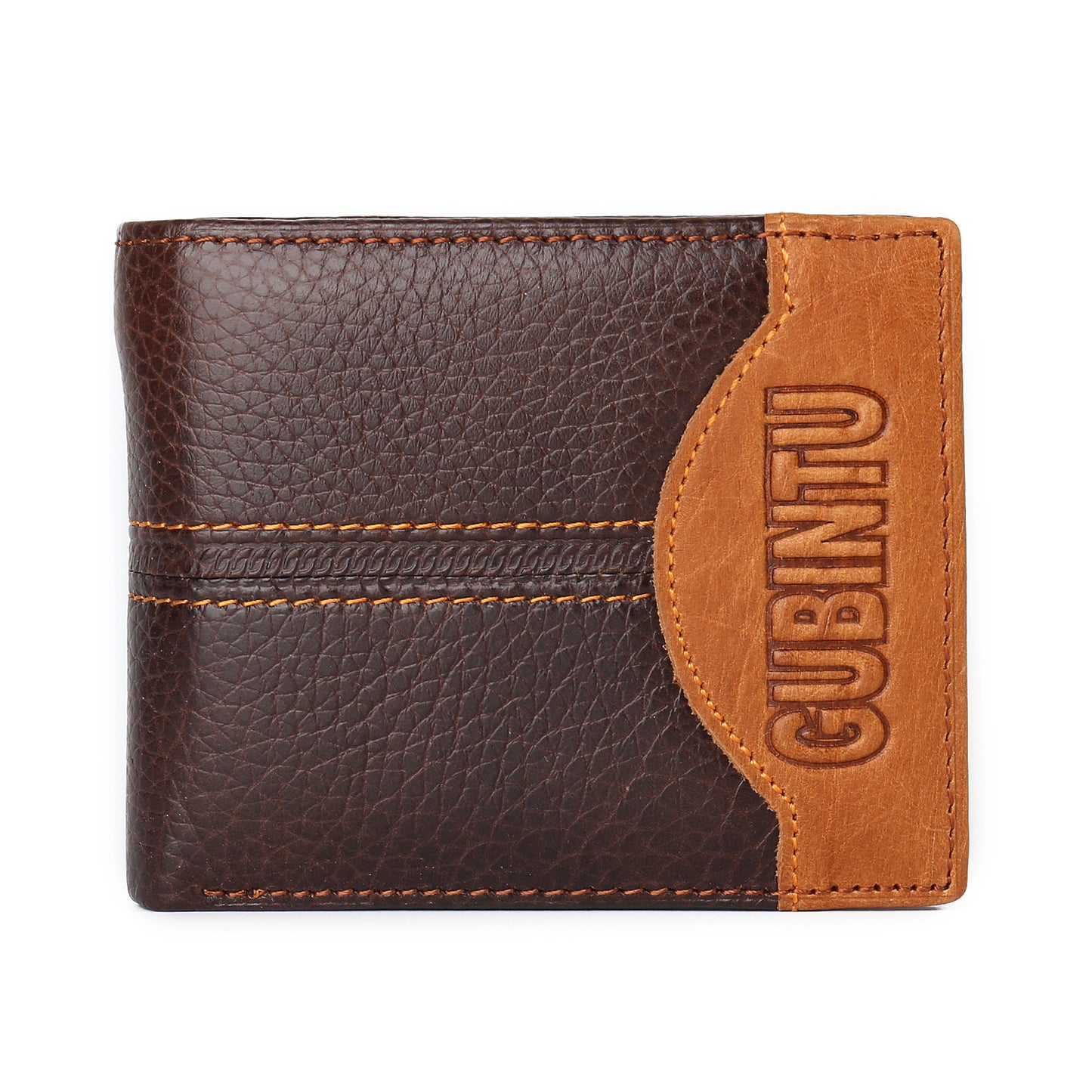 Genuine Leather Men Patchwork Wallets