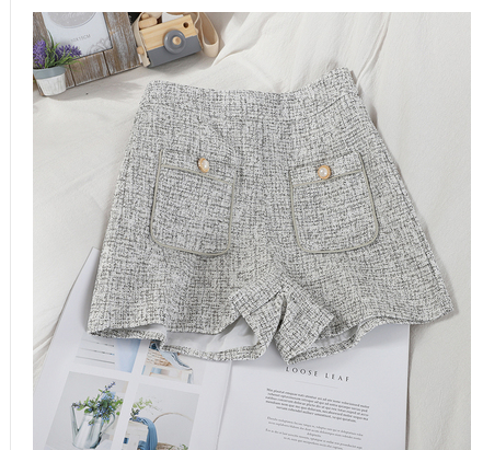 Pearl Button Two-Pocket High-Rise Shorts