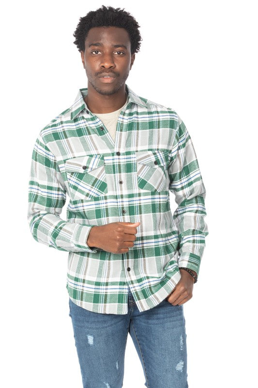 Men's Flannel Shirt Green