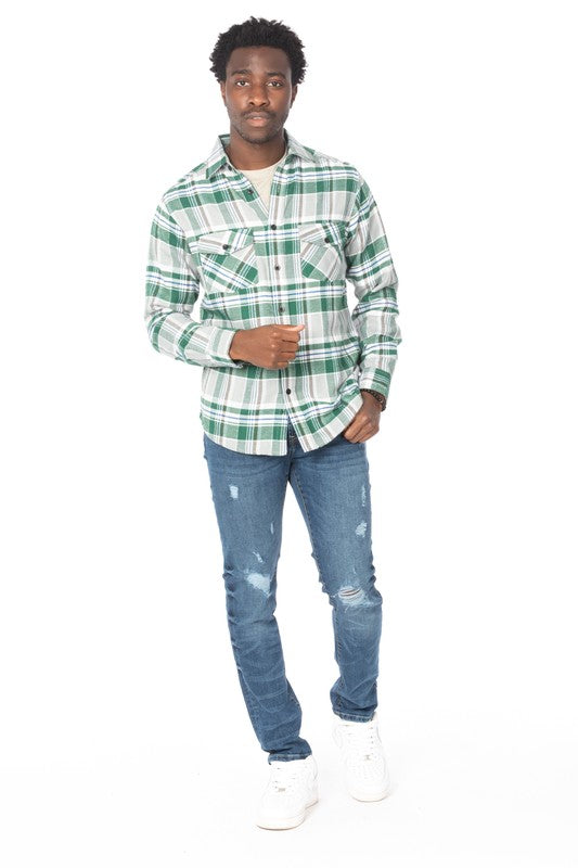 Men's Flannel Shirt Green