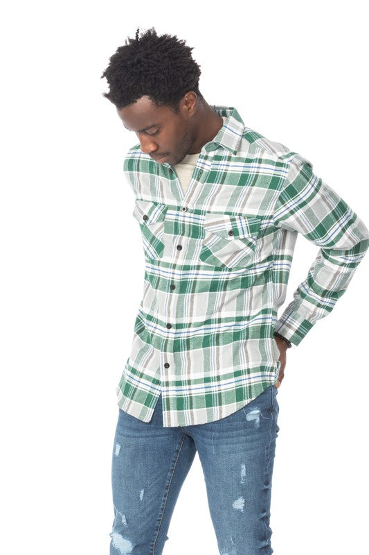 Men's Flannel Shirt Green